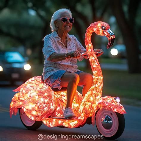 Glowing Flamingo Mobility Scooter: Shine with Style and Elegance on