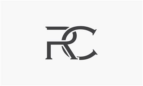 classic letter RC logo isolated on white background. 4700989 Vector Art ...