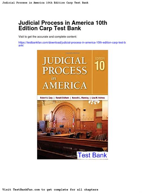 Dwnload Full Judicial Process In America 10th Edition Carp Test Bank