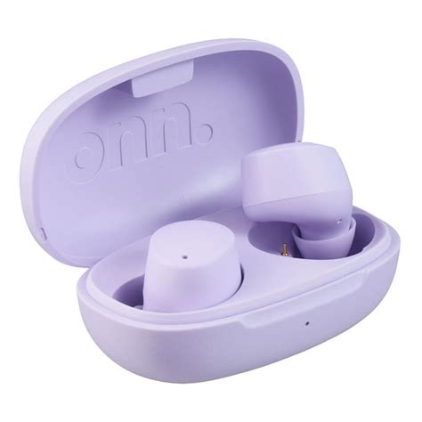 Onn In Ear Bluetooth Wireless Earphones With Charging Case Lilac