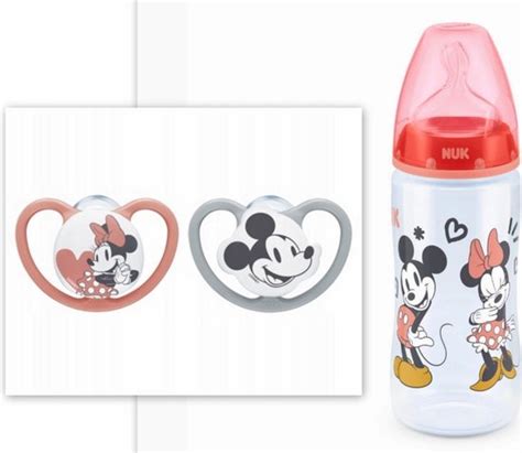 NUK Set NUK Space Disney Baby Fopspenen En NUK Mickey Mouse Fles 6 18