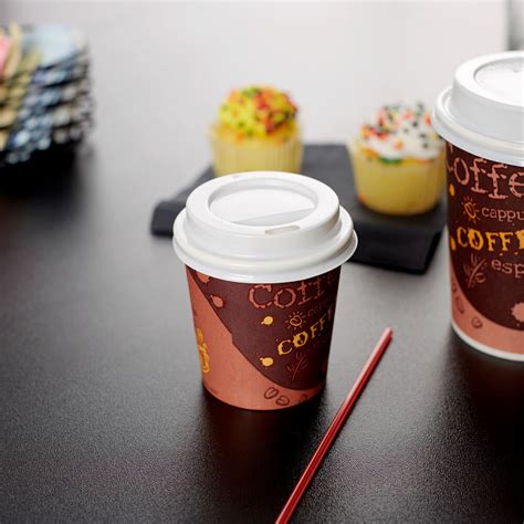 Choice 4 Oz White Hot Paper Cup Travel Lid 100 Pack