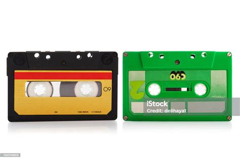 Old Retro Cassette Tapes Vintage 80s Music Tapes Isolated On White ...