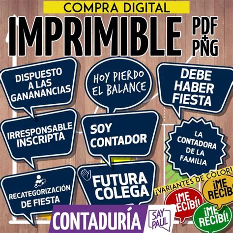 Kit Imprimible Props Cartelitos Recibida Contador A MercadoLibre