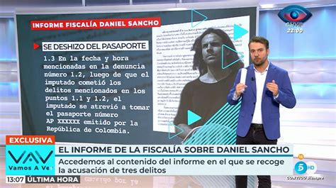 El Informe De La Fiscalía Sobre Daniel Sancho No Pueden Determinar La