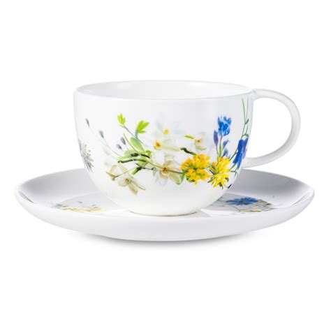 Чашка чайно-кофейная с блюдцем Rosenthal Альпийские цветы 300 мл ...