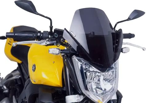 Puig Naked Gen Sport Windscreen For Yamaha FZ Dark Smoke