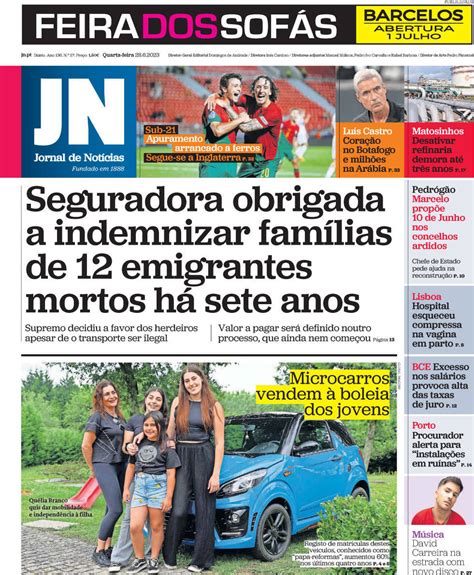 Capa Jornal de Notícias 28 junho 2023 capasjornais pt