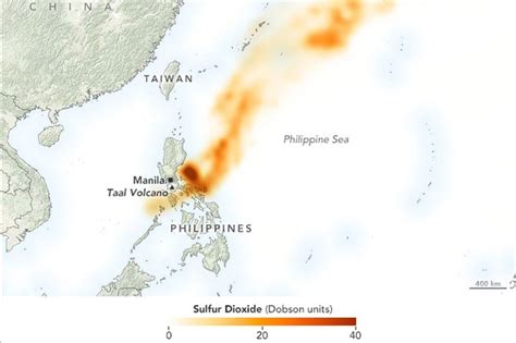 Map Shows Taal Volcano Spewing Sulfur Into Atmosphere Philstar