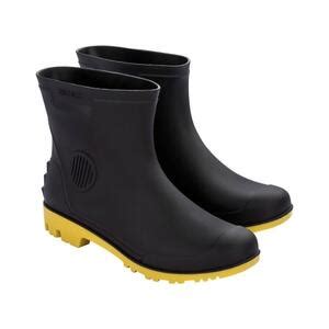 Bota Pega Forte Preta Solado Amarelo Cano Curto 16 4cm Meia 38