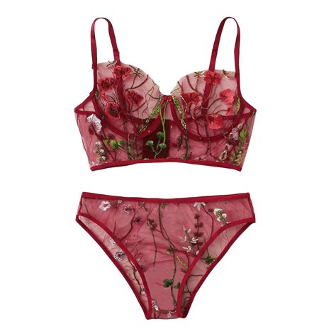 Bra New Sexy Fashion Thong Sleepwear Underwear Lingerie Flower Lace