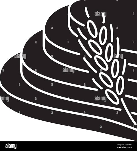 Rice Terraced Field Glyph Icon Agricultural Products Indonesian