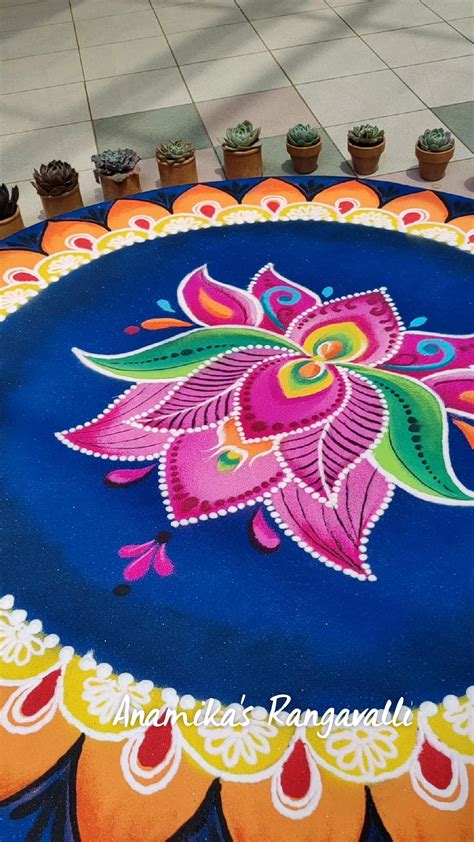 Easy flower rangoli – Artofit