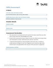 VU21994 AE Sk 2of2 1 Docx Skills Assessment Criteria Unit Code Name