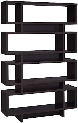 Khbiulife Reid Tier Open Back Bookcase Cappuccino Walmart