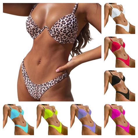 Travelwant Women S Sexy Cutout Bikini Underwire Padded Bathing Suit Cheeky Thong Brazilian