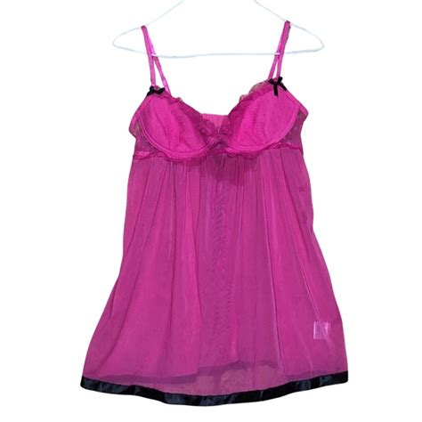 Tart Intimate Intimates Sleepwear Tart Noir Intimate Lingerie Babydoll Pink With Black Bow