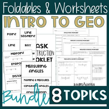 Introduction To Geometry Notes Foldables By Algebra Einstein Tpt