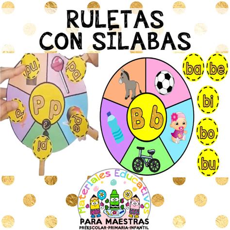 Ruletas Con Sílabas Materiales Educativos Para Maestras