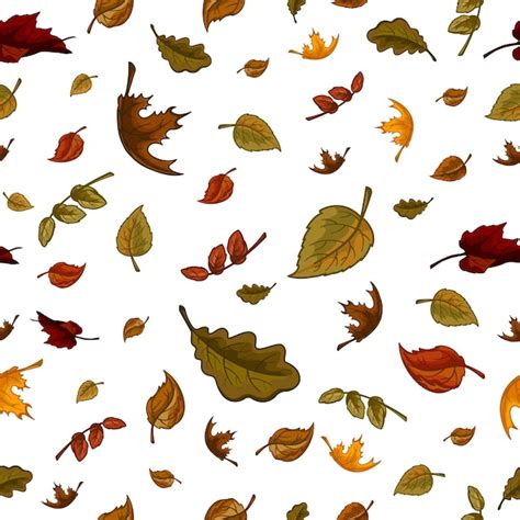 Mod Le Vectoriel Continu De Feuilles D Automne Color Es Vecteur Premium