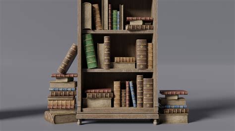 Artstation Medieval Library Bookshelf Game Assets