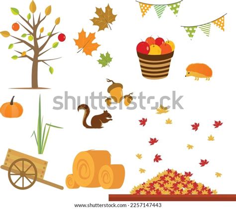 Fall Harvest Elements Fall Harvest Clipart Stock Vector (Royalty Free ...