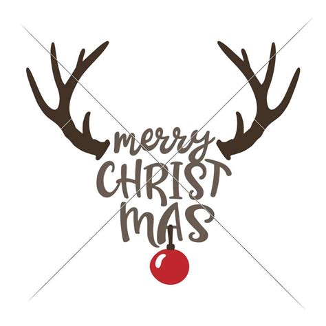 Merry Christmas Reindeer Svg Eps Dxf Png Files For Cutting Etsy