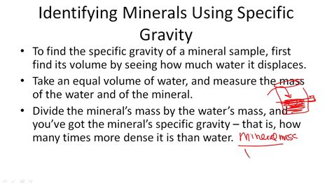 Specific Gravity Of Minerals