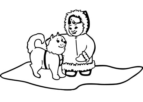 Coloriage Petite Fille Esquimau télécharger et imprimer gratuit sur