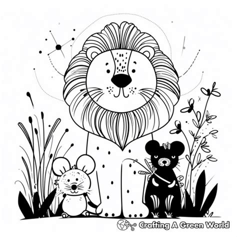 Lion And Mouse Coloring Pages - Free & Printable!