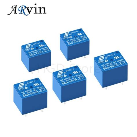 5Db Relék Srd-05Vdc-Sl-C Srd-12Vdc-Sl-C Srd-24Vdc-Sl-C 5 Pin Dc 3V 5V ...