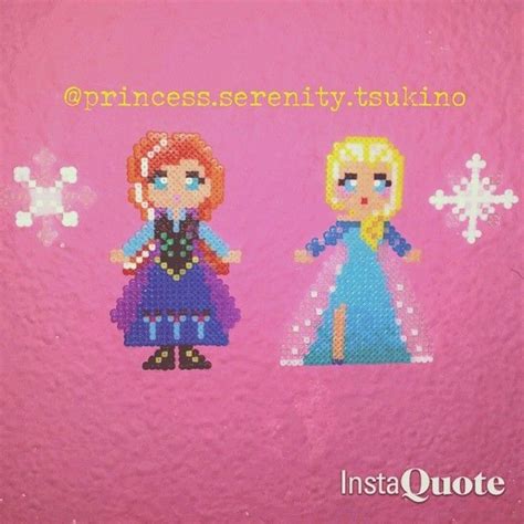 Anna And Elsa Frozen Hama Beads By Princess Serenity Tsukino Perler