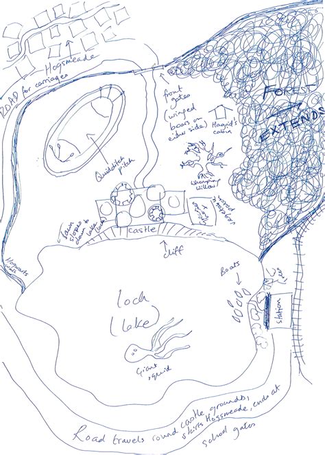 In 1999 Jk Rowling Sketched A Map Of Hogwarts On The Back Of A Napkin