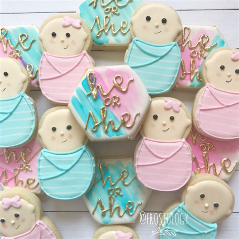 Gender Reveal Cookies Decorated Gender Reveal Cookies Baby Gender