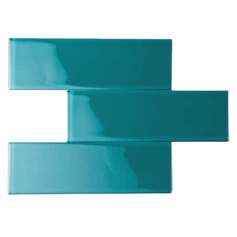 Giorbello Dark Teal 3 In X 9 In X 6mm Glass Subway Wall Tile 5 Sq