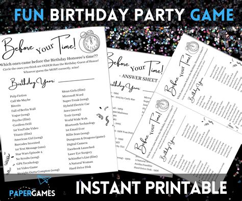 Hilarious Adult Birthday Game Printable Party Games, Adult Games ...