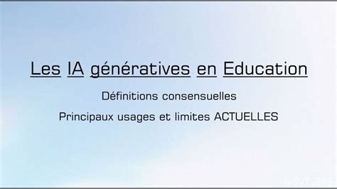 Podcast Les IA génératives en Education introduction du 11 09 24