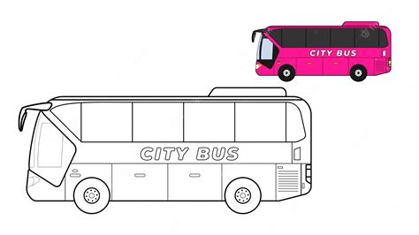 Illustration Vectorielle Du Bus De La Ville Bon Pour Le Livre De