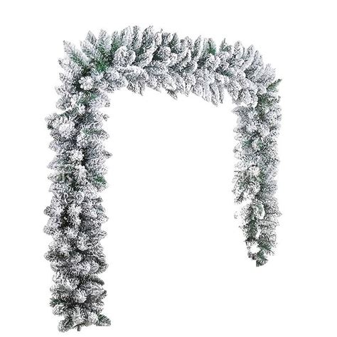 DAMAI 70 inch Christmas Garland,Artificial Snow Flocked Christmas