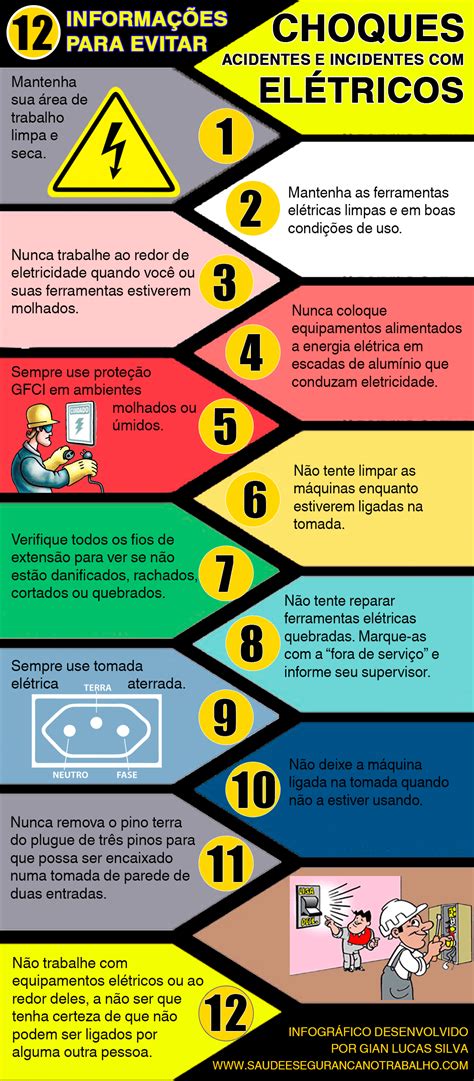 12 Informações para evitar acidentes e incidentes choques elétricos