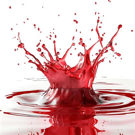 Isolated Red Splash of Water with a Splash of Red Color | Premium AI