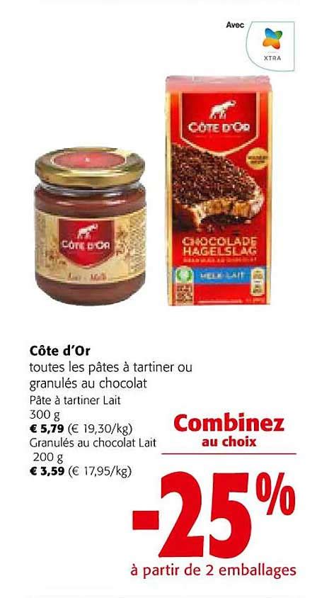 Promo Côte D or Ou Granulés Au Chocolat Lait chez Colruyt iCatalogue fr