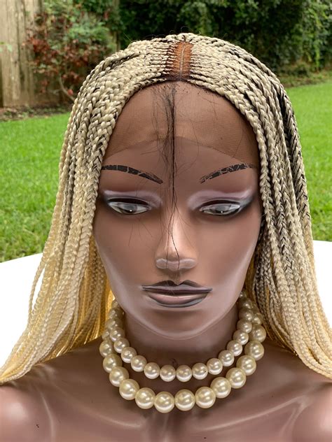 Ready To Ship Braided Wig Cornrow Braids Cream Etsy In 2020