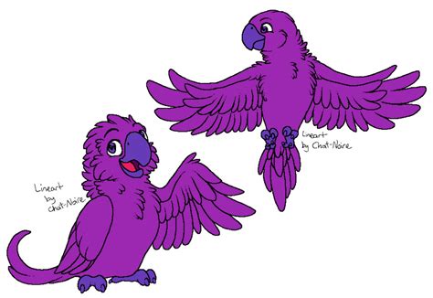 Parrot Linearts Colored in Purple by AlecBorden1014 on DeviantArt