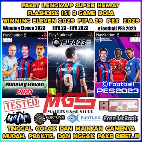 Jual Paket 3 Game Flashdisk PS2 PS 2 Winning Eleven 2023 PES 2023