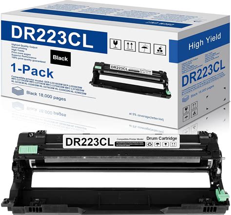 1 Pack Black Compatible DR223CL Drum Unit Replacement For Brother DR