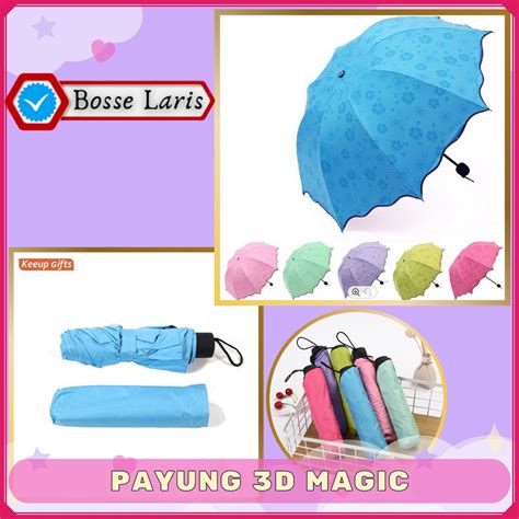 Jual BOSSE LARIS Payung Lipat 3 Dimensi Magic Umbrella 3D Muncul Motif