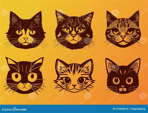 Cat Face Sketch Vector Illustration Stock Vector - Illustration of ...