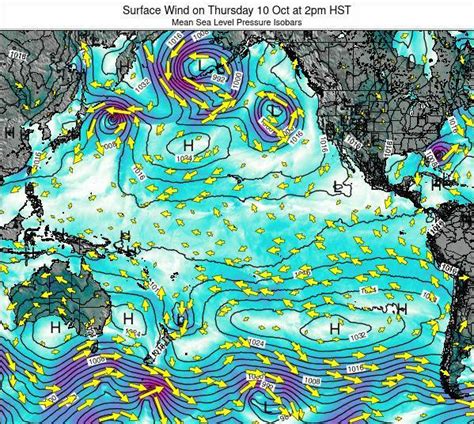 Pacific Ocean Surface Wind On Friday Jun At Pm Hst