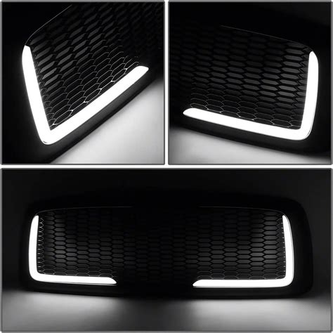 Ram 1500 Honeycomb Mesh Style Upper Replacement Grille With Led Drl Light Black 02 05 Ram 1500